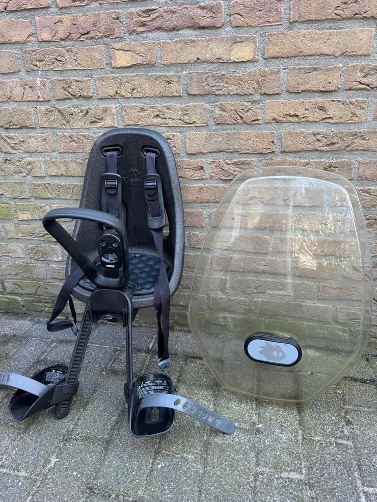 Thule fietsstoeltje baby met windscherm, Ophalen, Voorzitje, 0 t/m 13 kg, Gebruikt