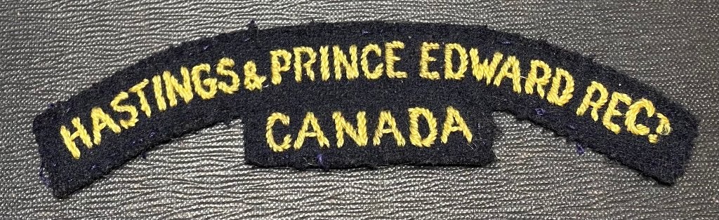 WW2 Canadese Hastings & Prince Edward Regiment Title, Verzenden, Landmacht, Engeland, Embleem of Badge