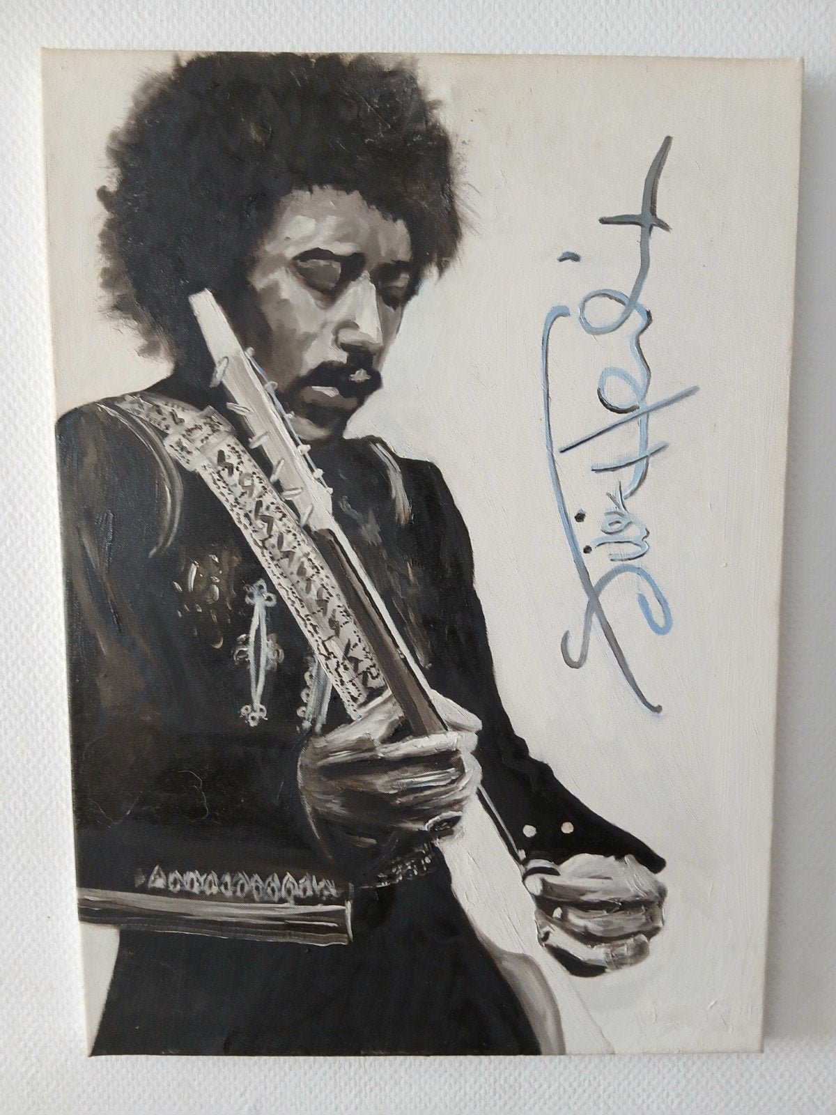 Jimi Hendrix Schilderij - Olieverf op doek met handtekening, Ophalen, Origineel werk, Doek, Portret of Personen