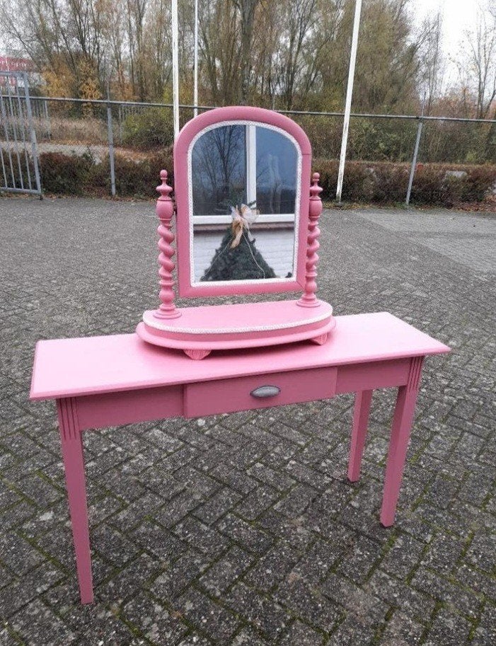 Rose side tafel kaptafel spiegel compleet of los te koop, Ophalen