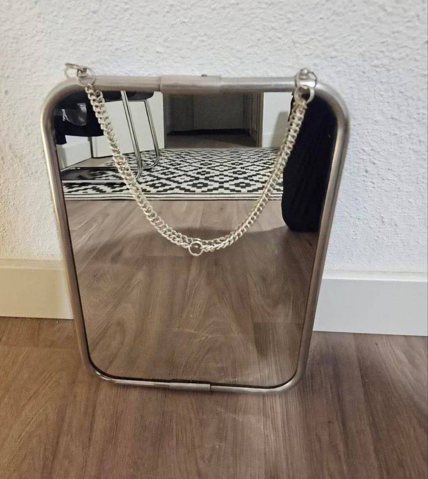 Vintage Hacoka spiegel met ketting - Zo goed als nieuw, Ophalen, Minder dan 50 cm, Zo goed als nieuw, Minder dan 100 cm