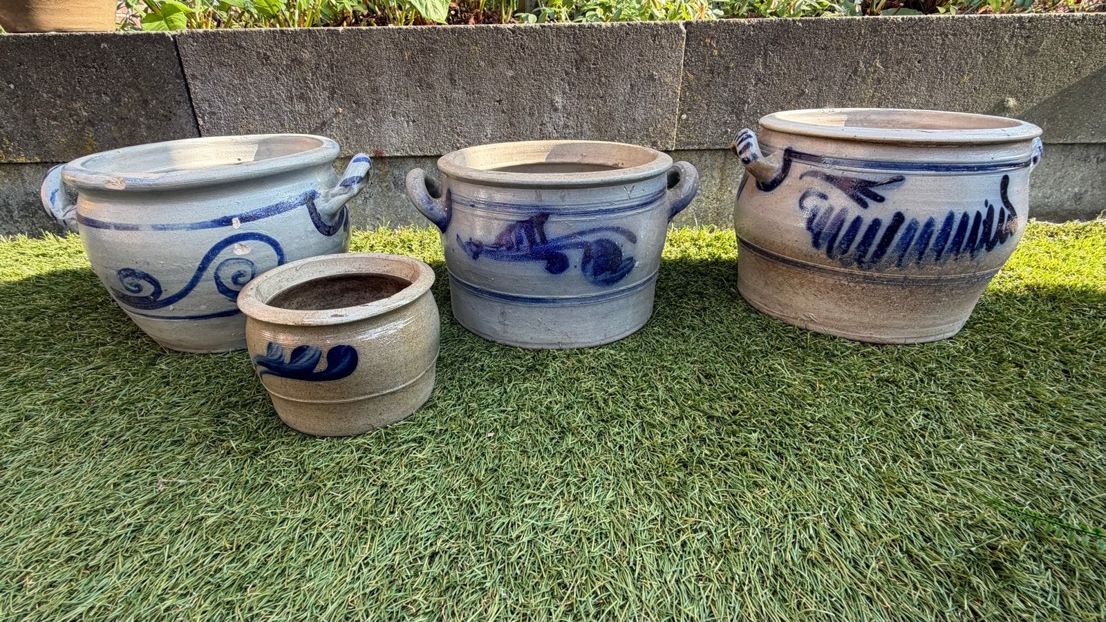 Set van 4 Keulse potten: 3 grote, 1 kleine, Antiek en Kunst, Antiek | Keramiek en Aardewerk, Ophalen of Verzenden