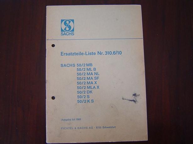 Sachs 50/2 MB MA MLA 1969 ersatzteile liste onderdelen boek, Ophalen of Verzenden
