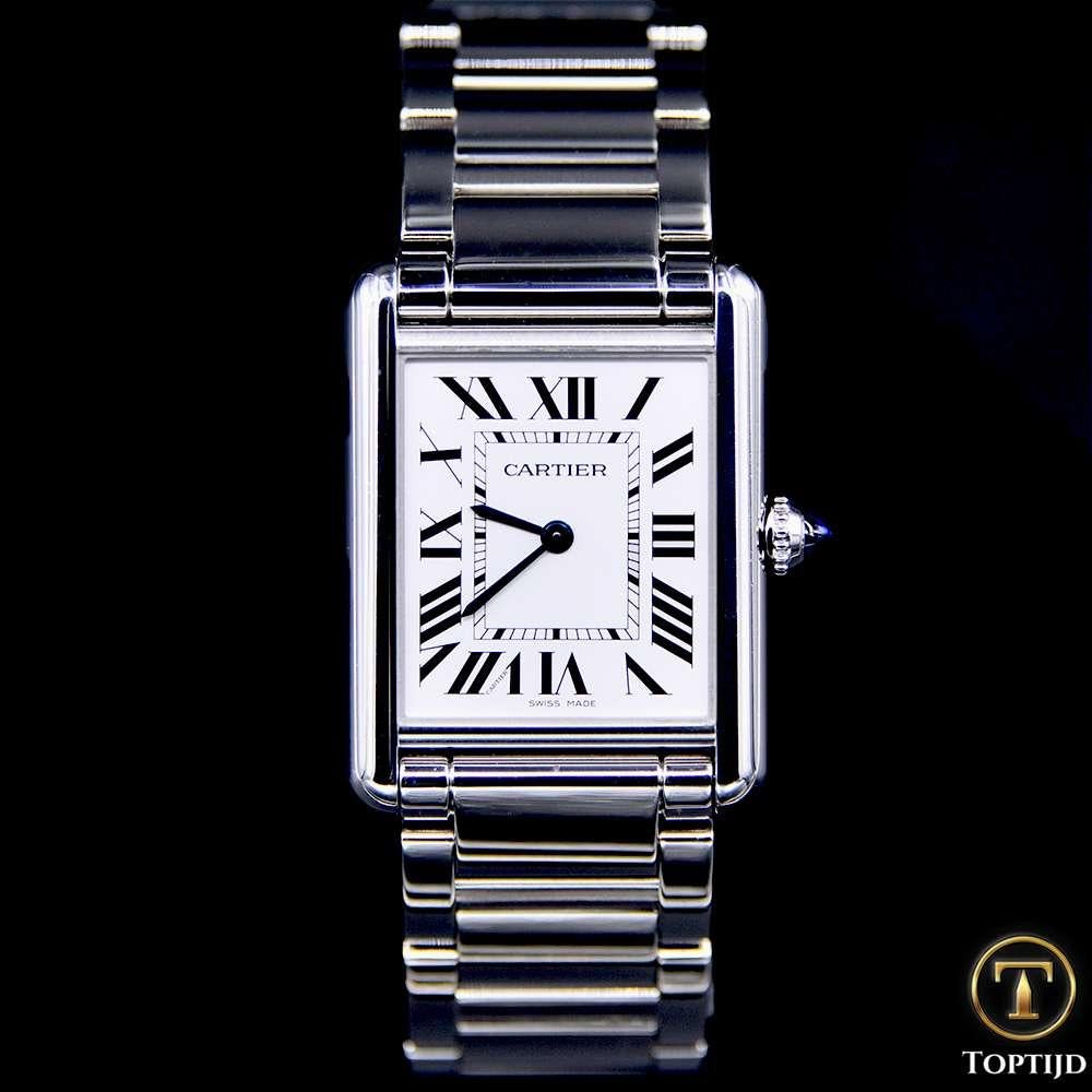 Cartier Tank Large WSTA0052 Fullset 08-2021, Overige merken, Staal, Gebruikt, Staal