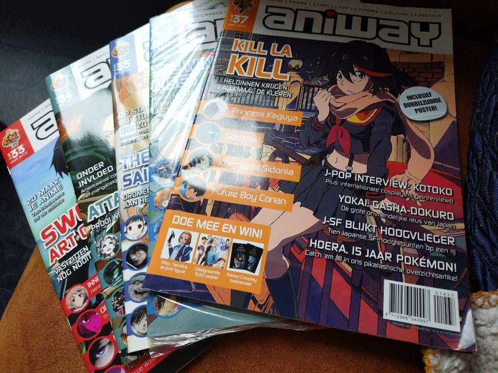 Aniway Magazines 33 tm 37 (36 in seal), Boeken, Ophalen of Verzenden, Zo goed als nieuw, Muziek, Film of Tv