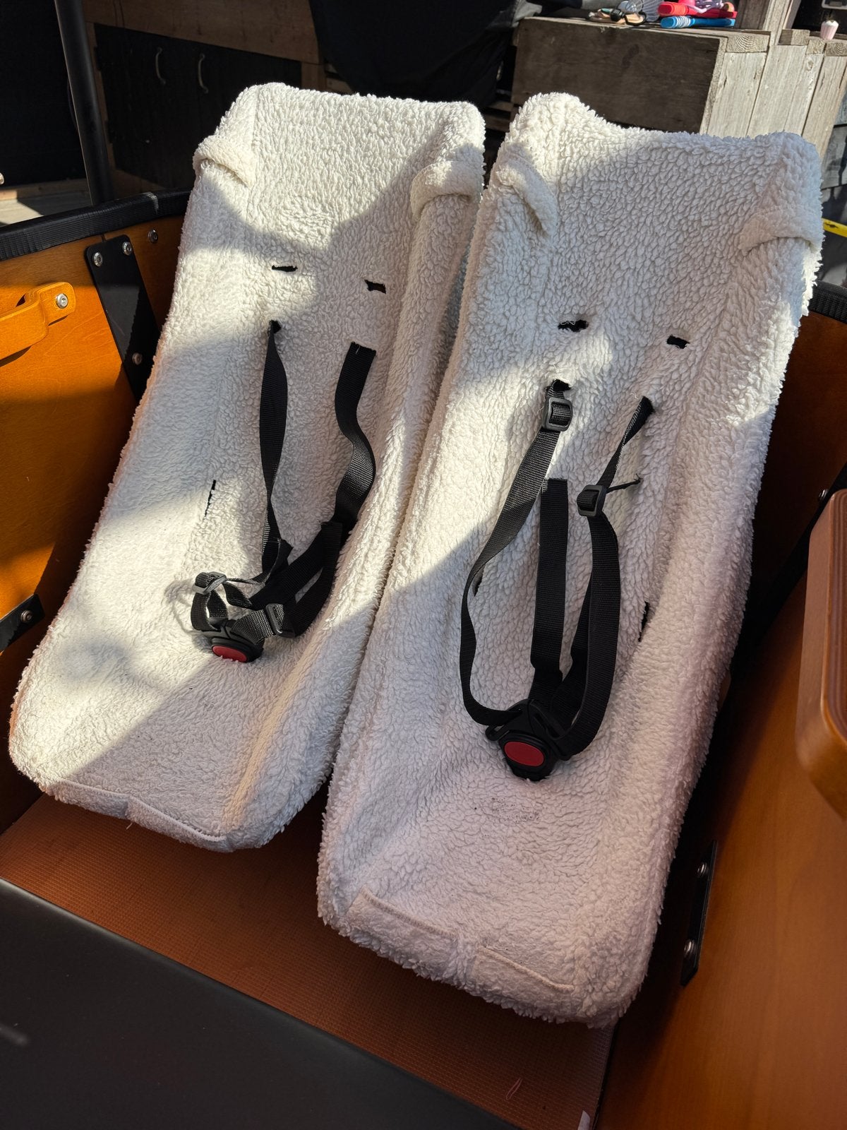 Melia Babyschaal Bakfiets Schaap - Comfortabel en Veilig, Fietsen en Brommers, Fietsaccessoires | Fietsstoeltjes, Ophalen, Gebruikt