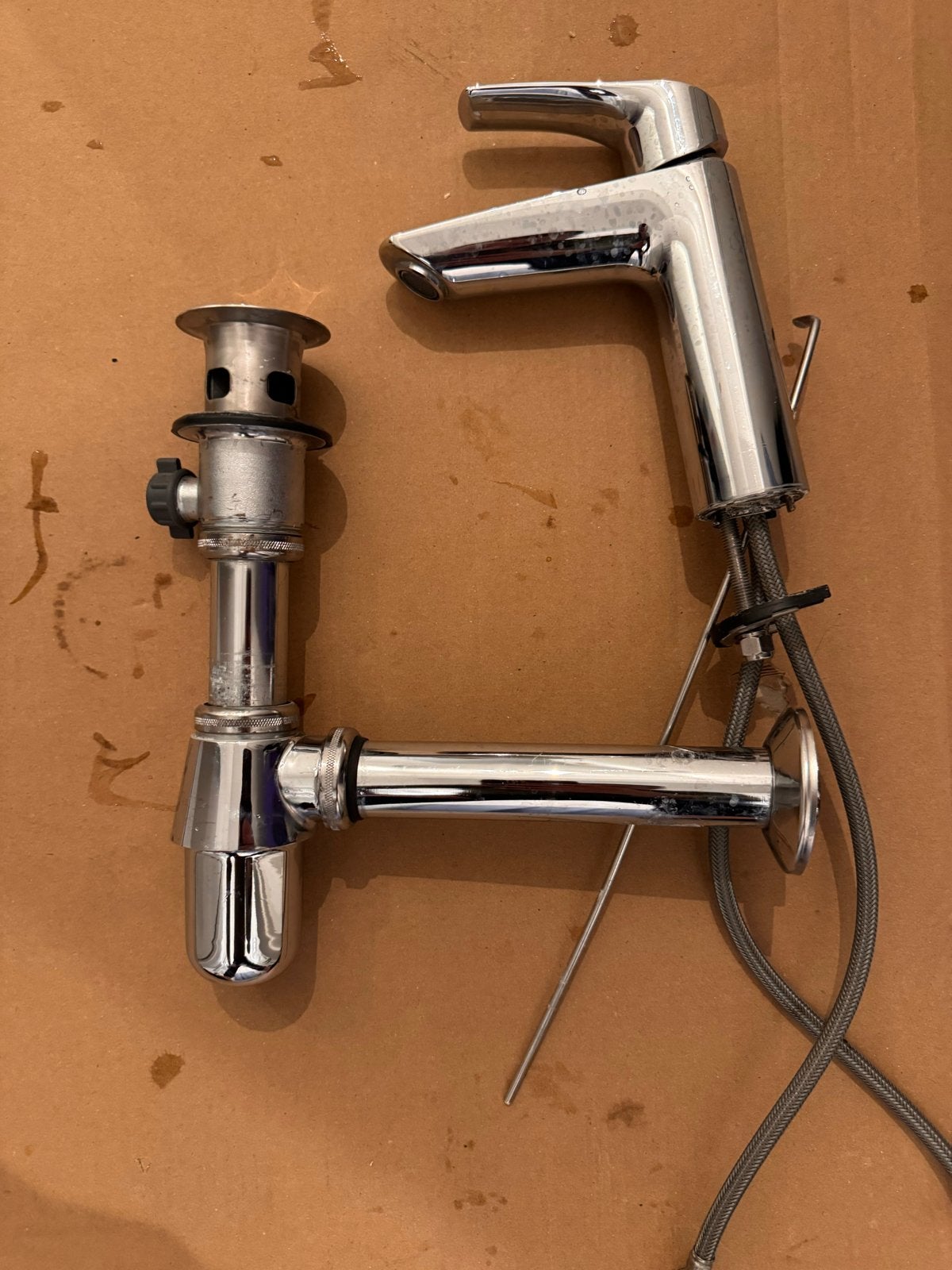 Grohe wastafelkraan met sifon - Zo goed als nieuw, Ophalen, Zo goed als nieuw, Chroom, Kraan