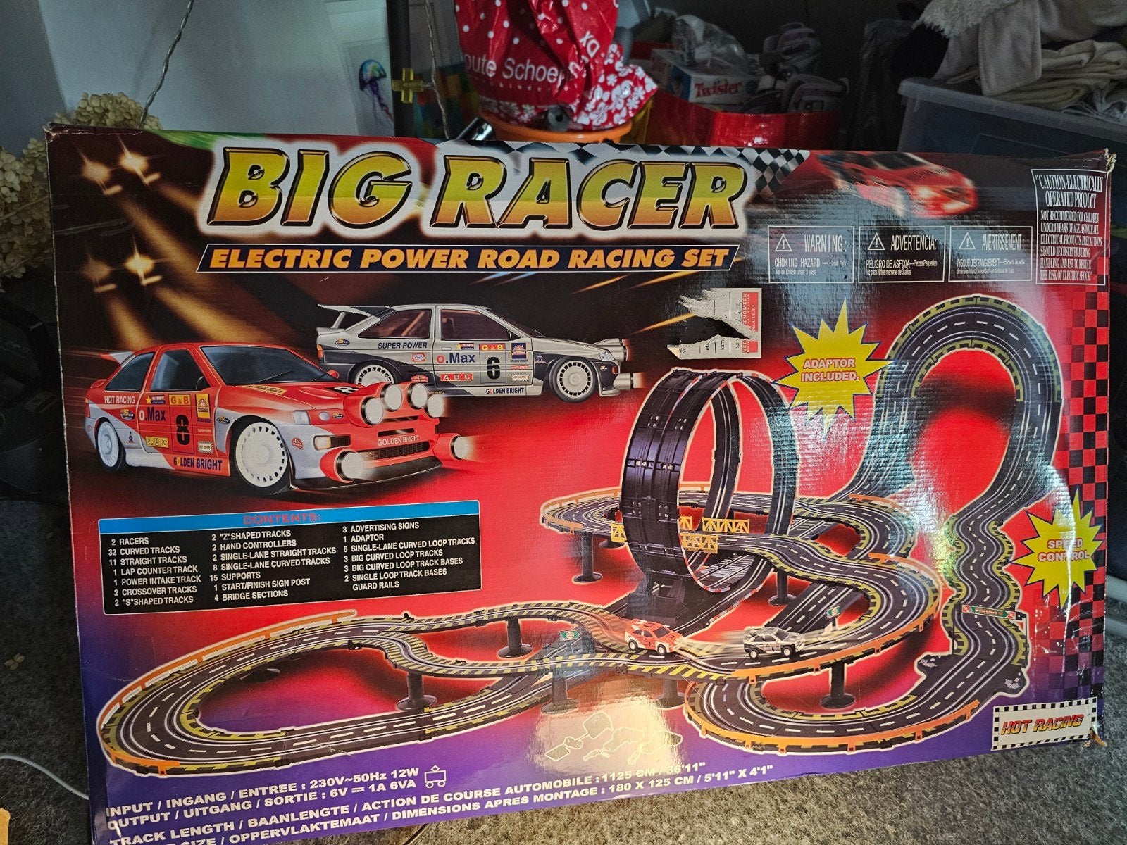 Big Racer Elektrische Racebaan Set met Looping, Gebruikt, Elektrisch, Met looping, Ophalen