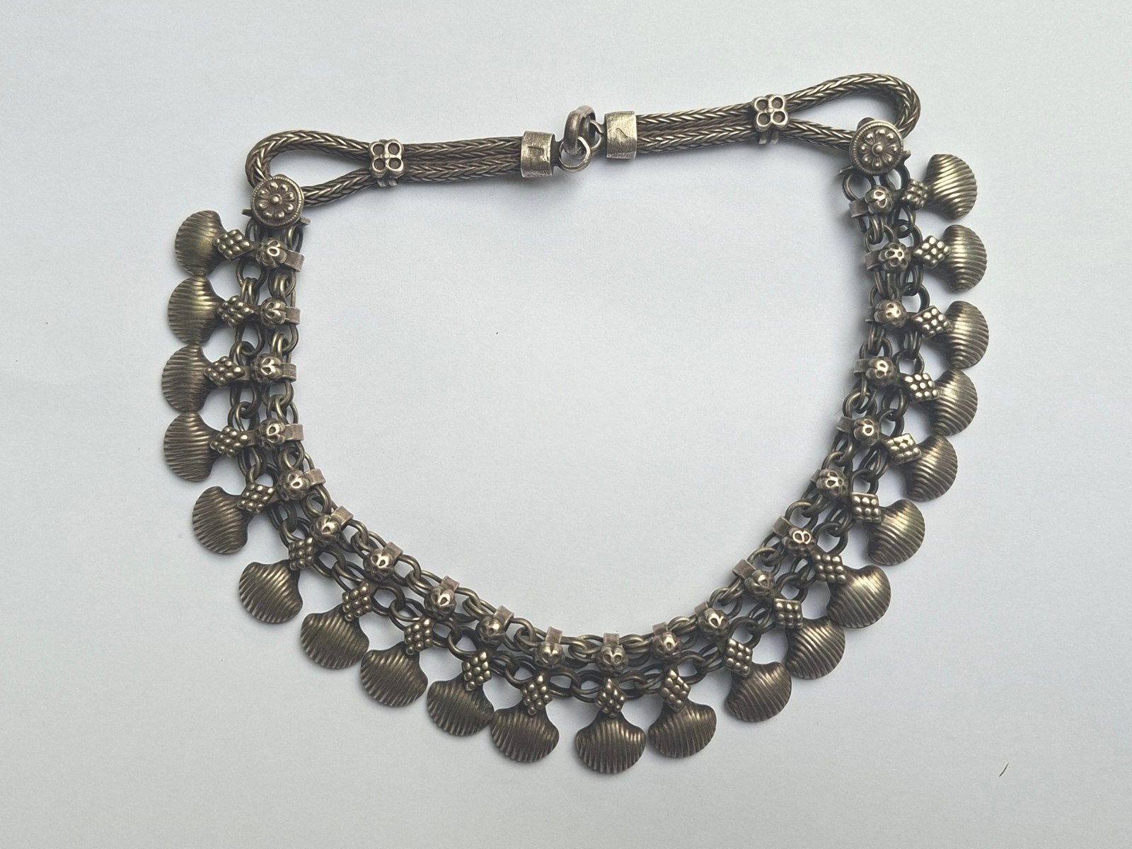 Antieke Rajasthani Sterling zilver choker, Antiek en Kunst, Ophalen of Verzenden, Zilver