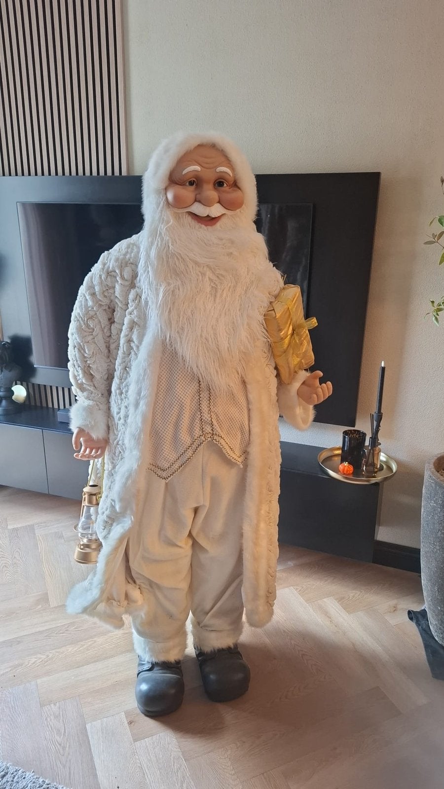 Grote luxe kerstman 170 cm – kerstdecoratie / winkelpop, Ophalen, Zo goed als nieuw, Versiering, Kerst of Sinterklaas