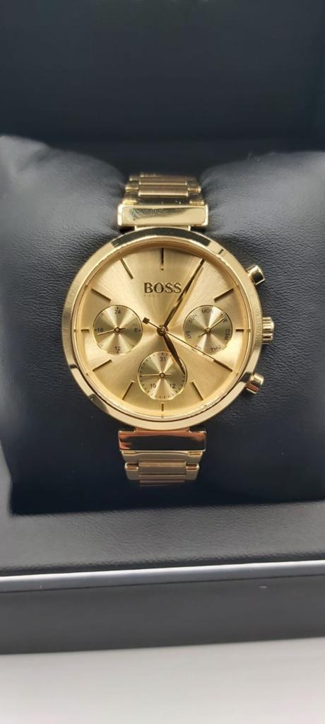 Goudkleurig dameshorloge vh merk Hugo Boss, Sieraden, Tassen en Uiterlijk, Horloges | Dames, Ophalen of Verzenden, Zo goed als nieuw