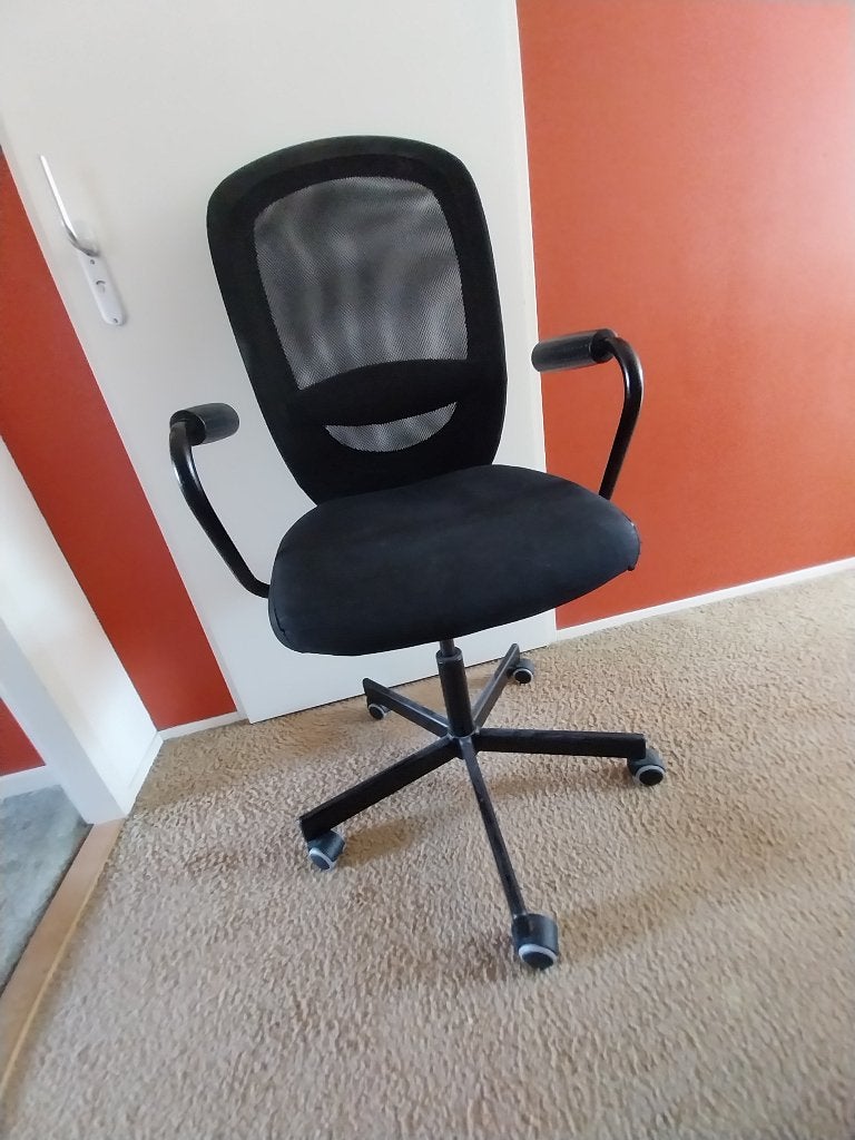 Zwarte Ikea Flintan bureaustoel, Huis en Inrichting, Bureaustoelen, Ophalen, Gebruikt, Zwart, Bureaustoel