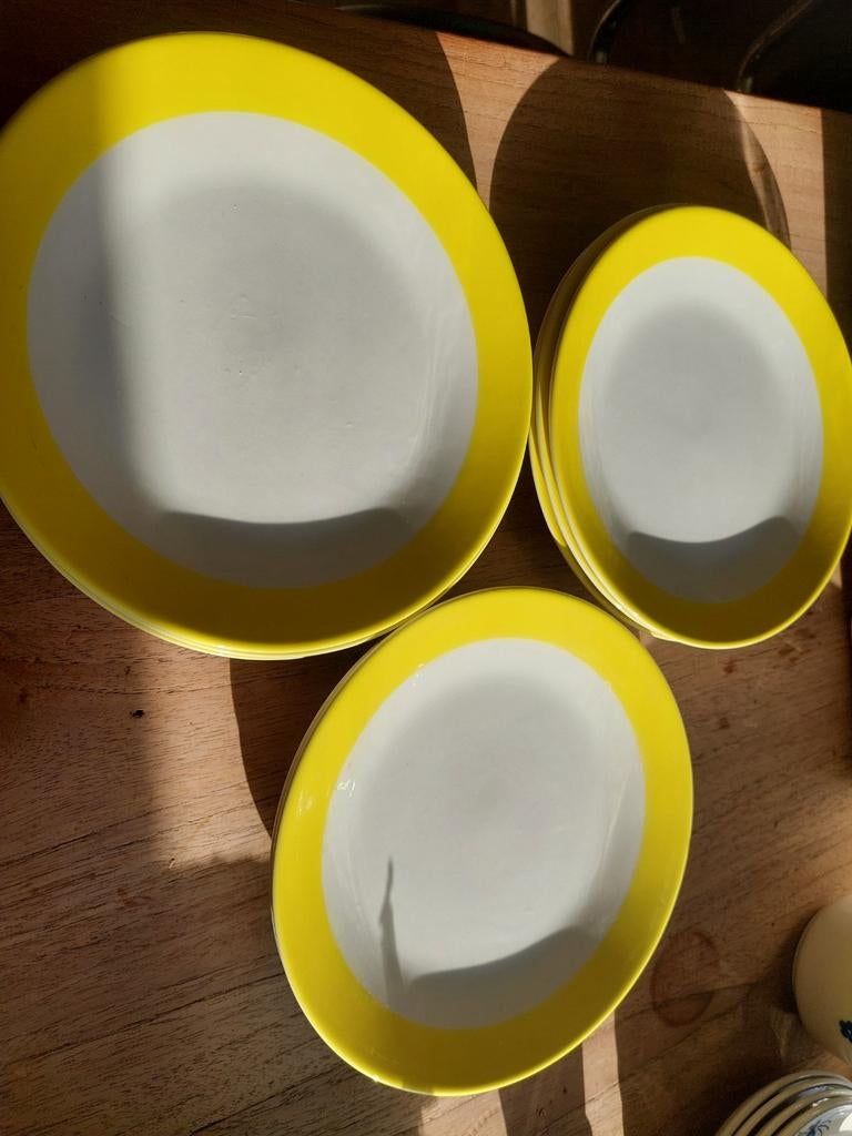 Ontbijtbordjes vintage pastel, Antiek en Kunst, Antiek | Servies los, Ophalen of Verzenden