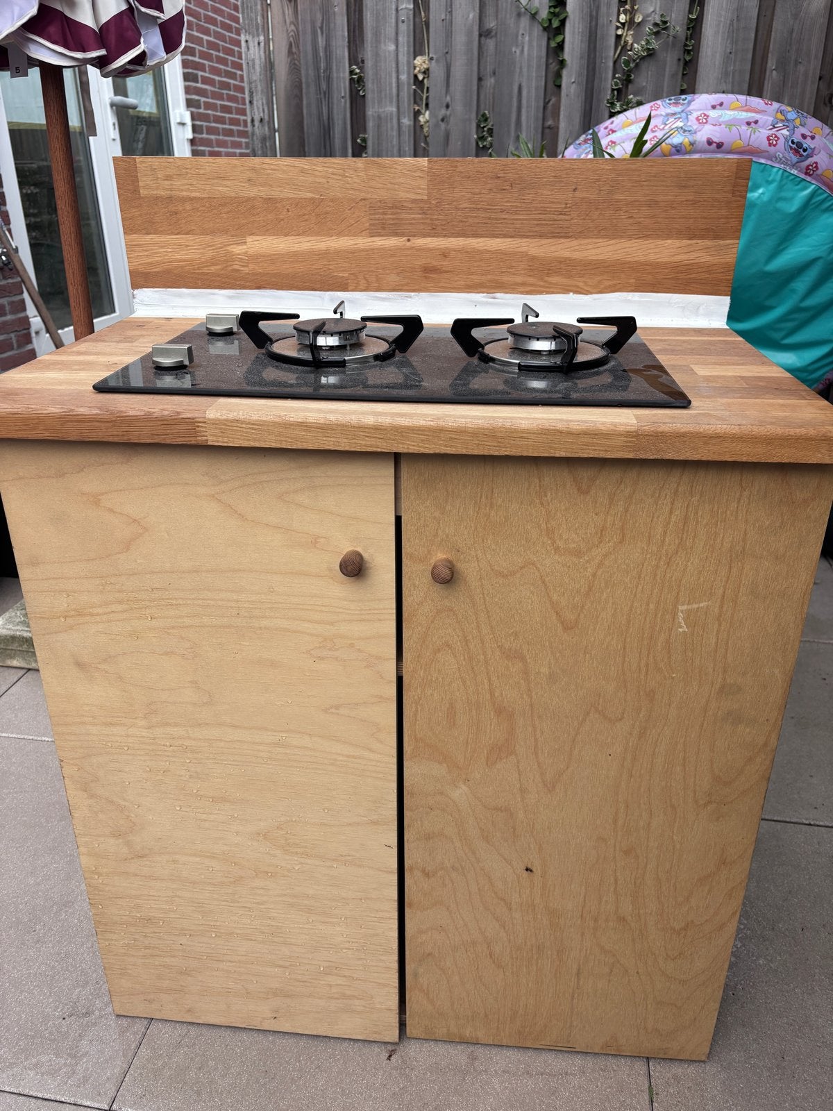 Compacte camperkeuken met Thetford kookplaat, Caravans en Kamperen, Camper-accessoires, Ophalen, Zo goed als nieuw