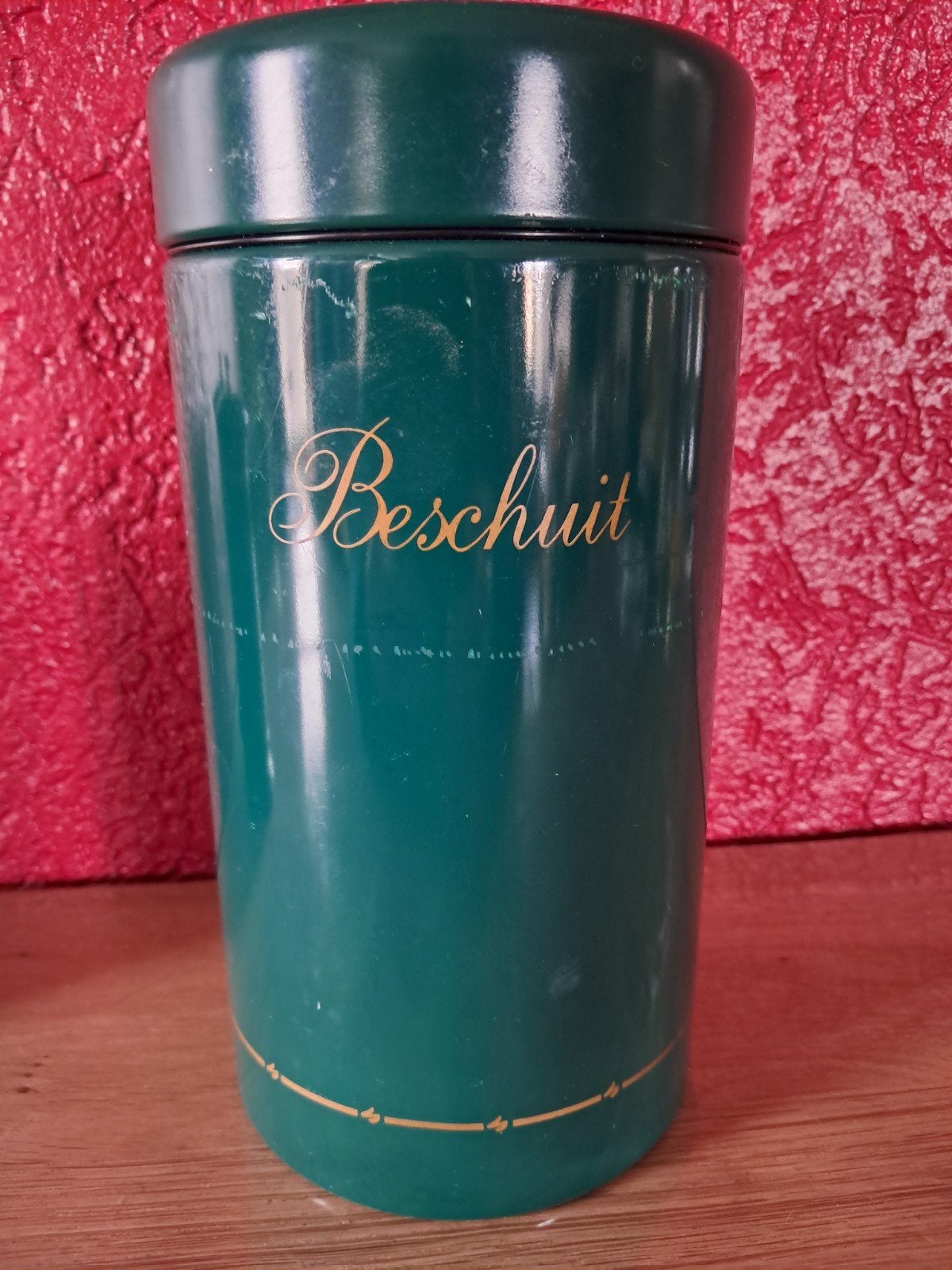 Vintage groene beschuitbus van het merk BRABANTIA., Ophalen of Verzenden, Gebruikt, Overige