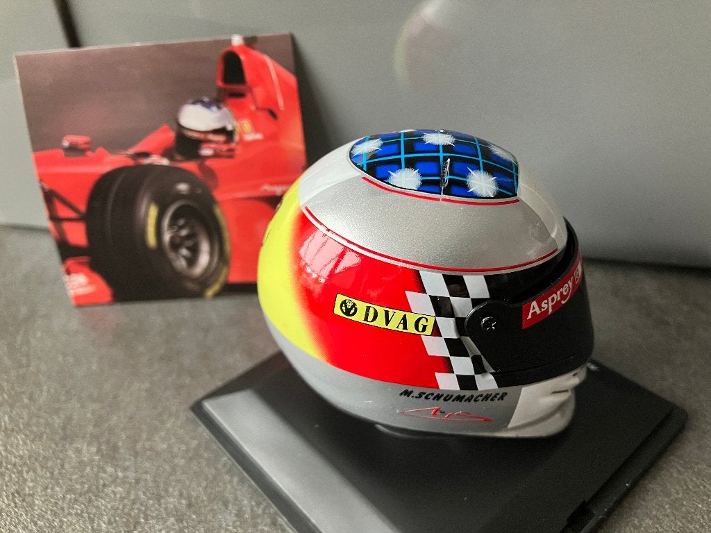✅ Michael Schumacher 1:5 helm 1998 Ferrari F300 Formule 1, Ophalen of Verzenden, Nieuw, Formule 1