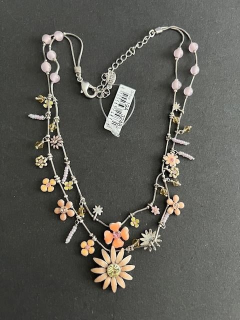 NIEUW PILGRIM Daisy - ketting – pastelroze 324831, Overige materialen, Verzenden, Nieuw, Verstelbaar
