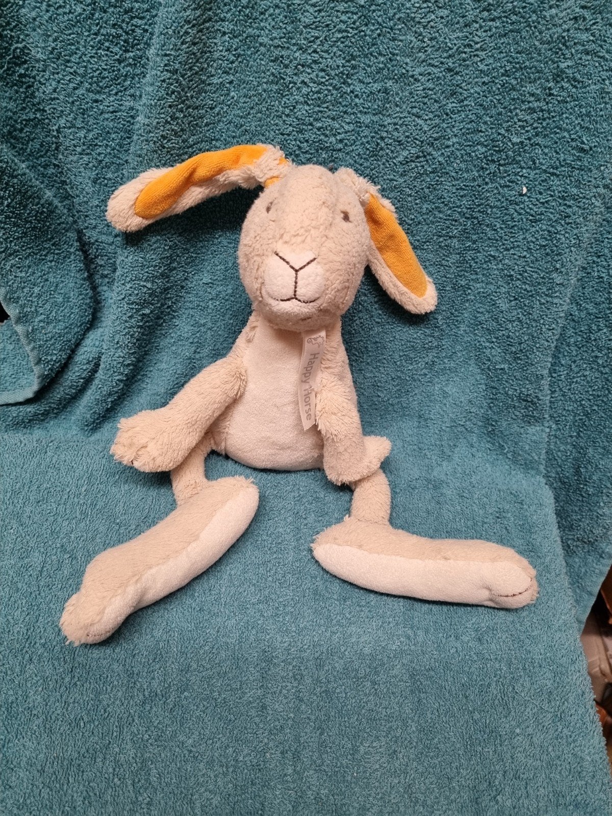 Happy horse knuffel konijn met oranje oren nr 36, Ophalen of Verzenden, Zo goed als nieuw, Konijn
