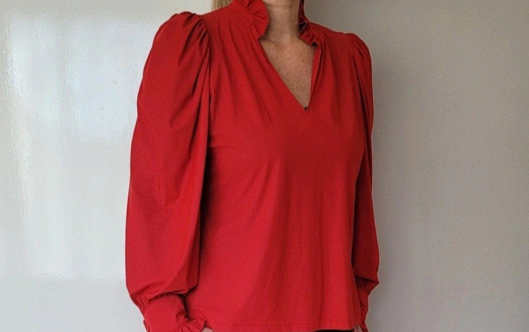 Studio Anneloes Rosella blouse M Rood Travelstof top, Maat 38/40 (M), Studio Anneloes, Verzenden, Zo goed als nieuw