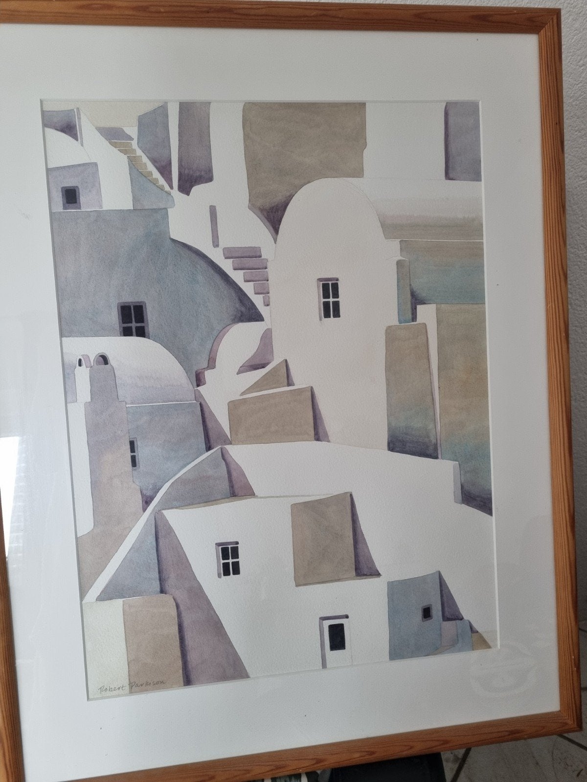 Stadsgezicht "Chiva View" door Robert Parkinson, 1990, Aquarel, Papier/karton, Stadsgezicht, Ophalen