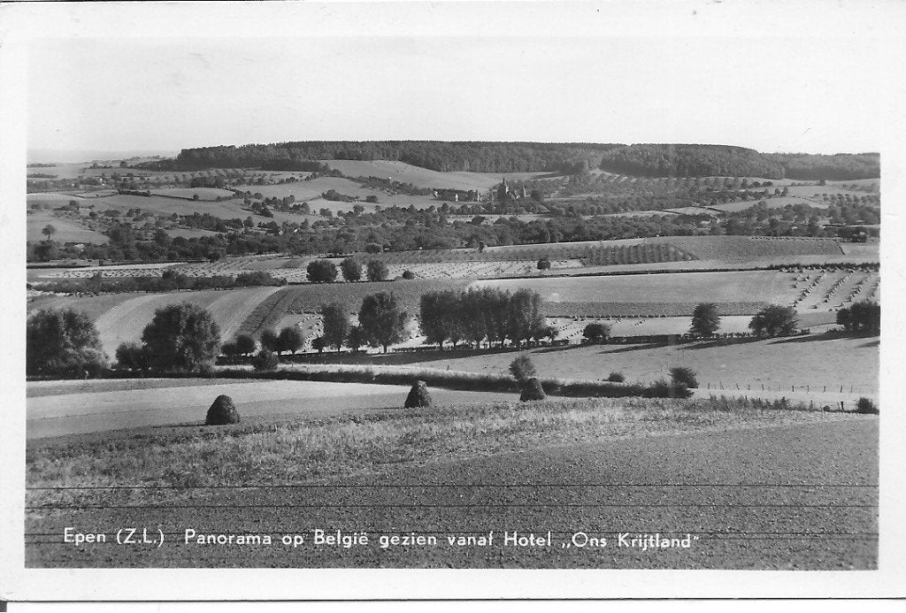 epen Panorama op Belgie gezien vanaf Hotel Ons Krijtland., Ophalen of Verzenden, 1940 tot 1960, Ongelopen, Limburg