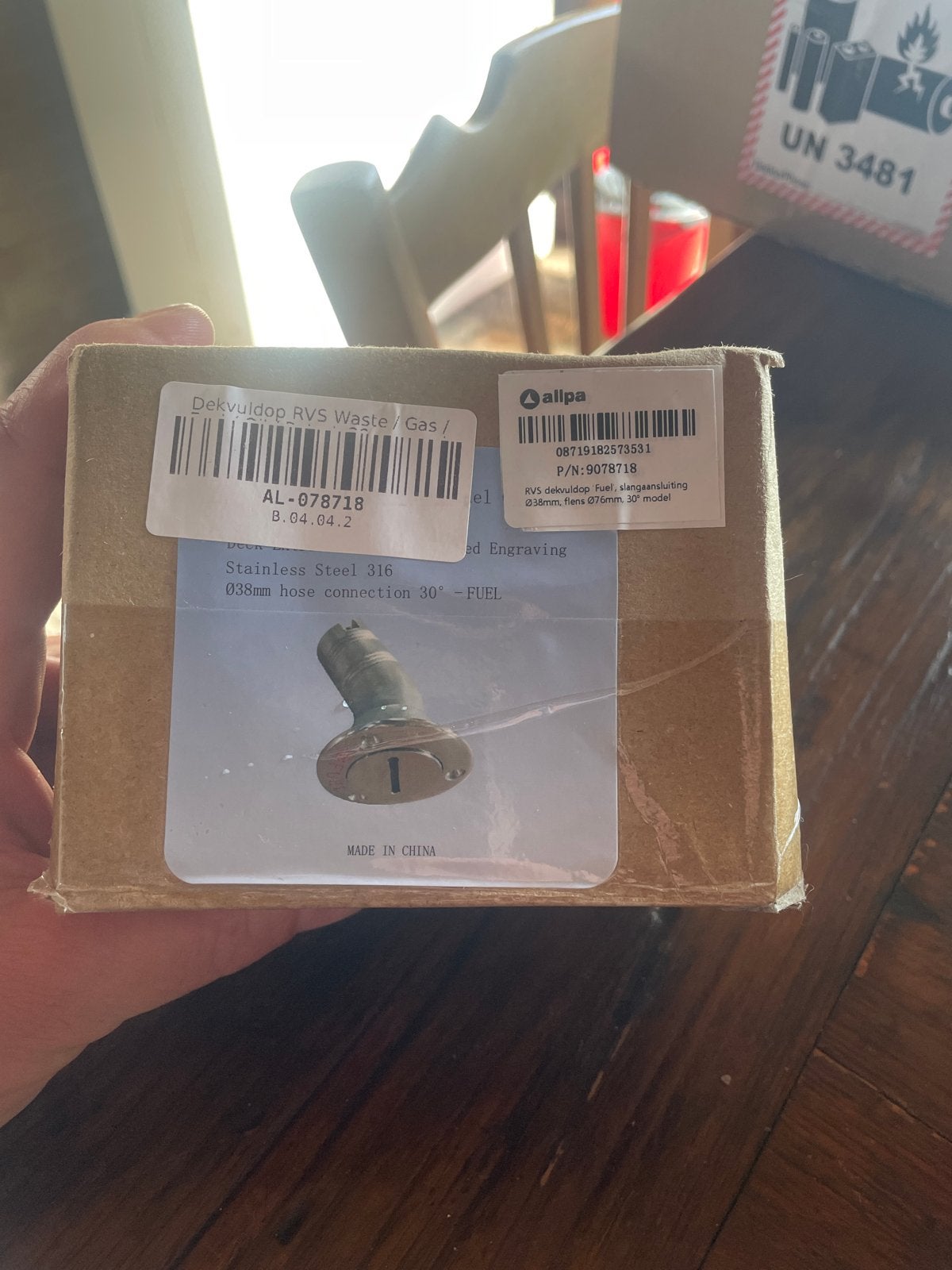 Allpa RVS Dekvulldop Brandstof Ø38mm - Nieuw, Ophalen of Verzenden, Nieuw, Motor en Techniek