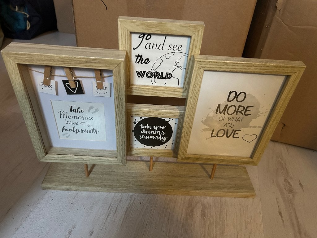 fotolijstjes op voet, Ophalen of Verzenden, Zo goed als nieuw, Hout, Fotobord