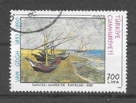 Turkije 1990 Schilderij Van Gogh, Verzenden, Overige landen, Gestempeld