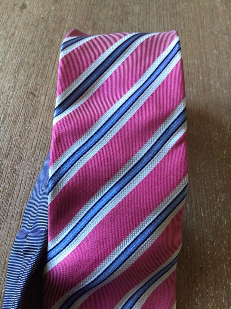 Roze Stanley & Morgan stropdas, 100% zijde, made in Italie., Ophalen of Verzenden, Zo goed als nieuw, Roze