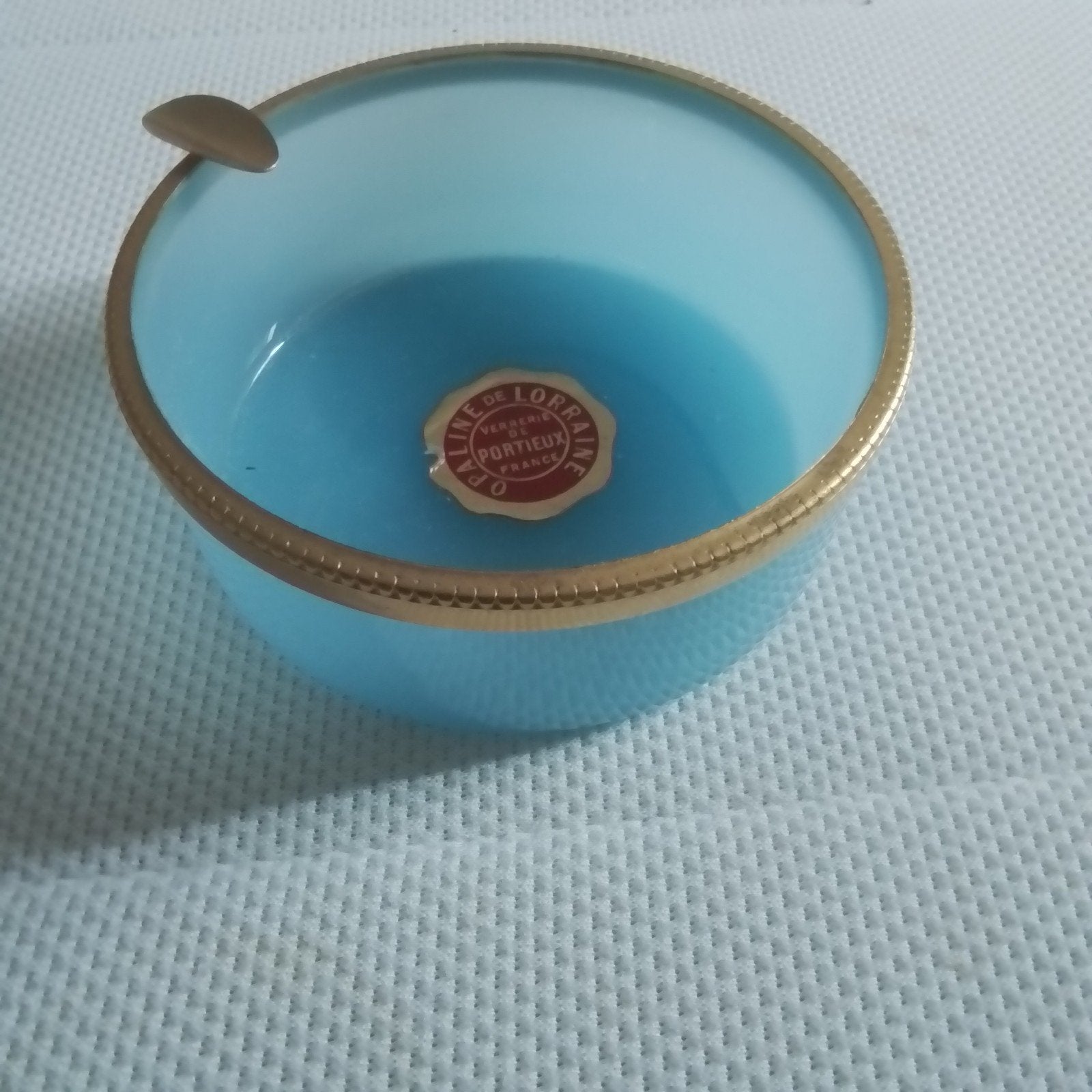 Mid Century opaline asbak Porieux France, nieuw in doos, Antiek en Kunst, Ophalen of Verzenden