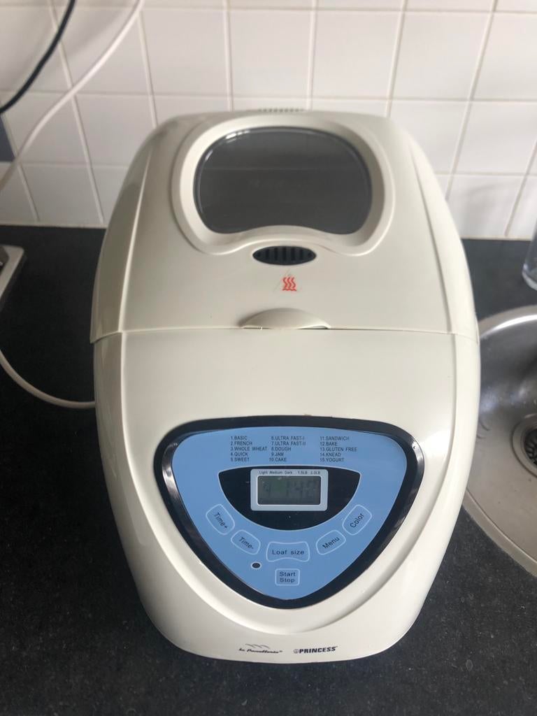 Broodbakmachine | Princess La Panetteria, Witgoed en Apparatuur, Broodbakmachines, Zo goed als nieuw, Met timer, 800 tot 1200 gram deeg