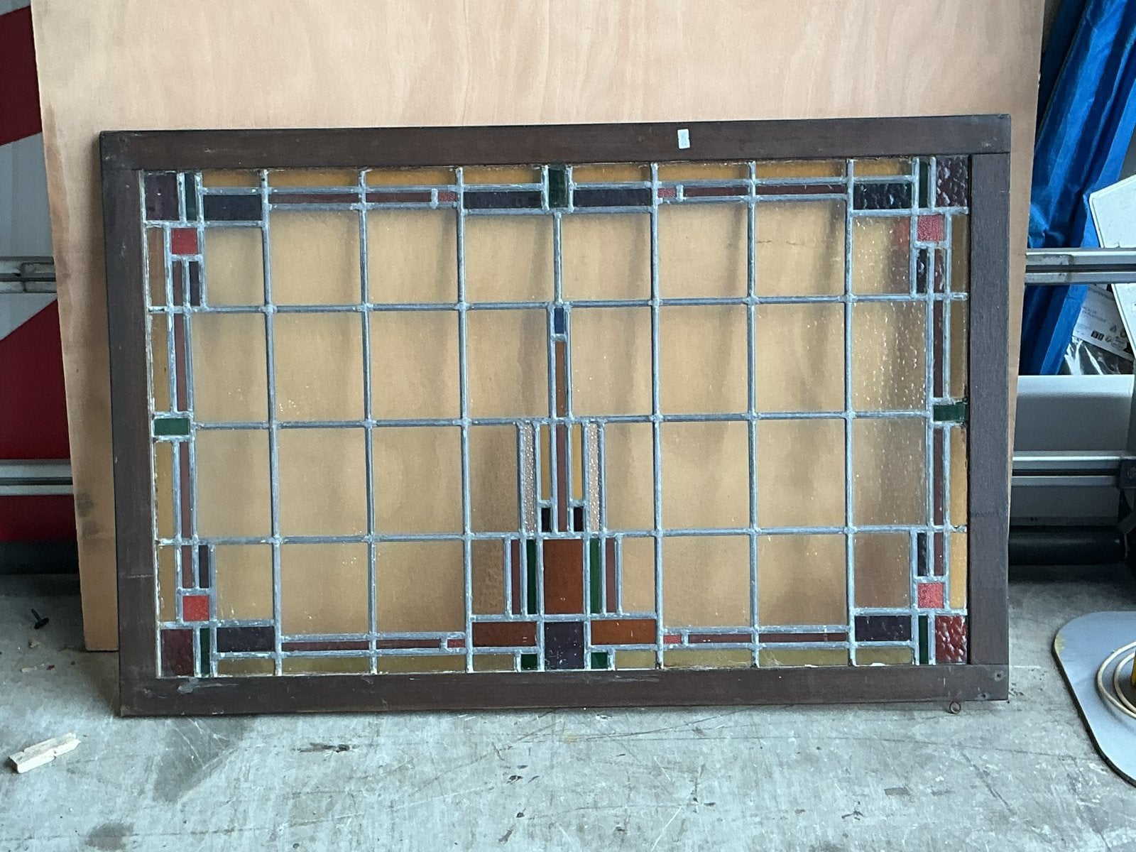 Prachtig glas in lood raam - Uniek design, Doe-het-zelf en Verbouw, Ophalen, Gevelraam of Ruit, Gebruikt, 80 tot 120 cm