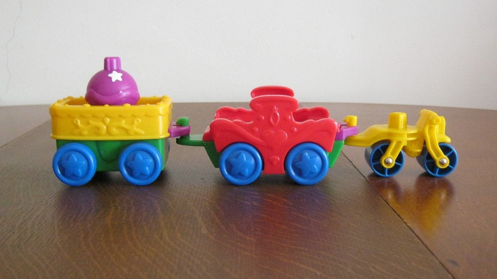 Fisher Price Little People, 6 voertuigen + hond in draairad., Ophalen of Verzenden, Zo goed als nieuw, Speelset