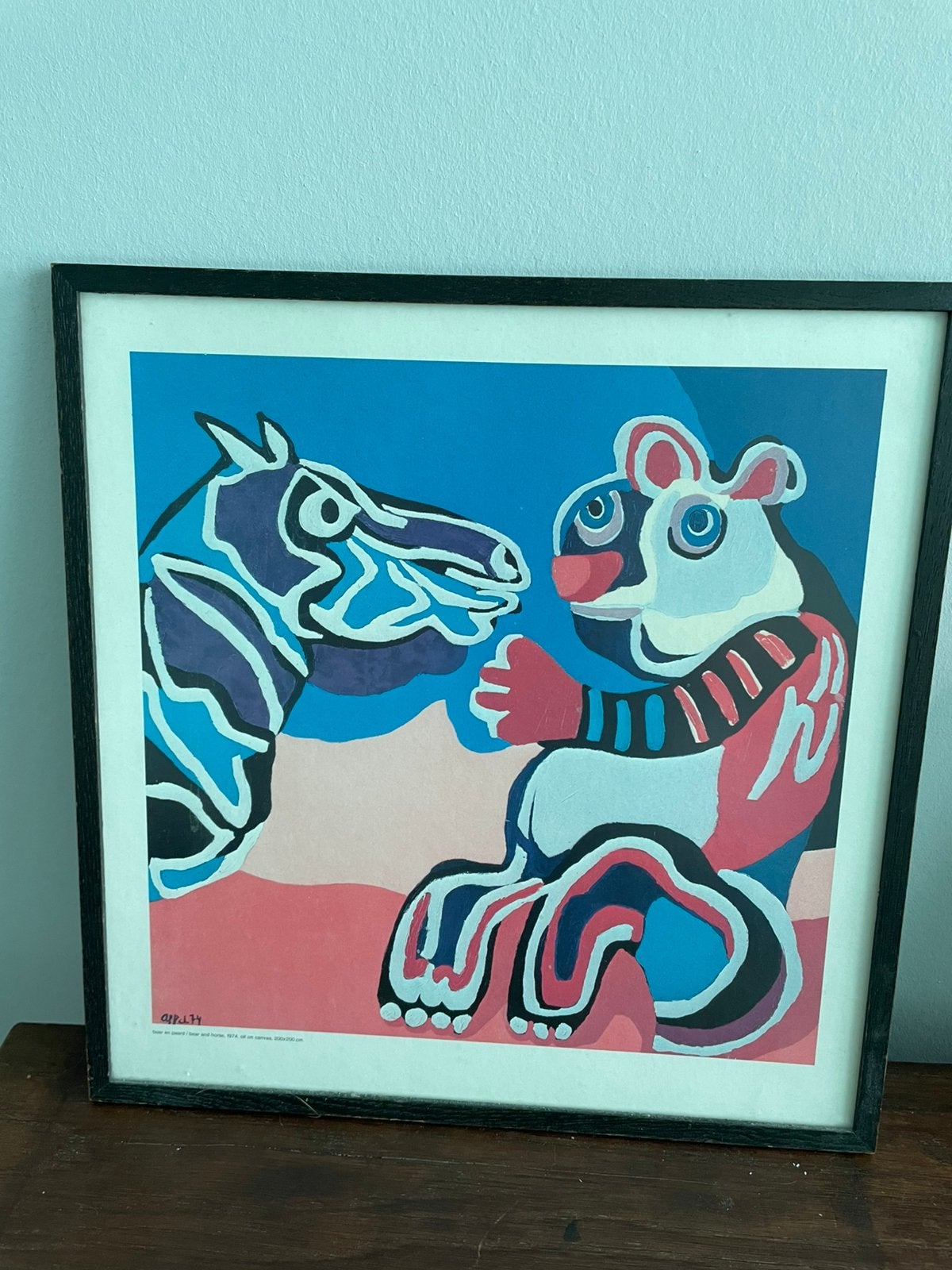 Set van 2 vintage Karel Appel posters in lijst, Ophalen, Figuren, Papier/karton, Ingelijst