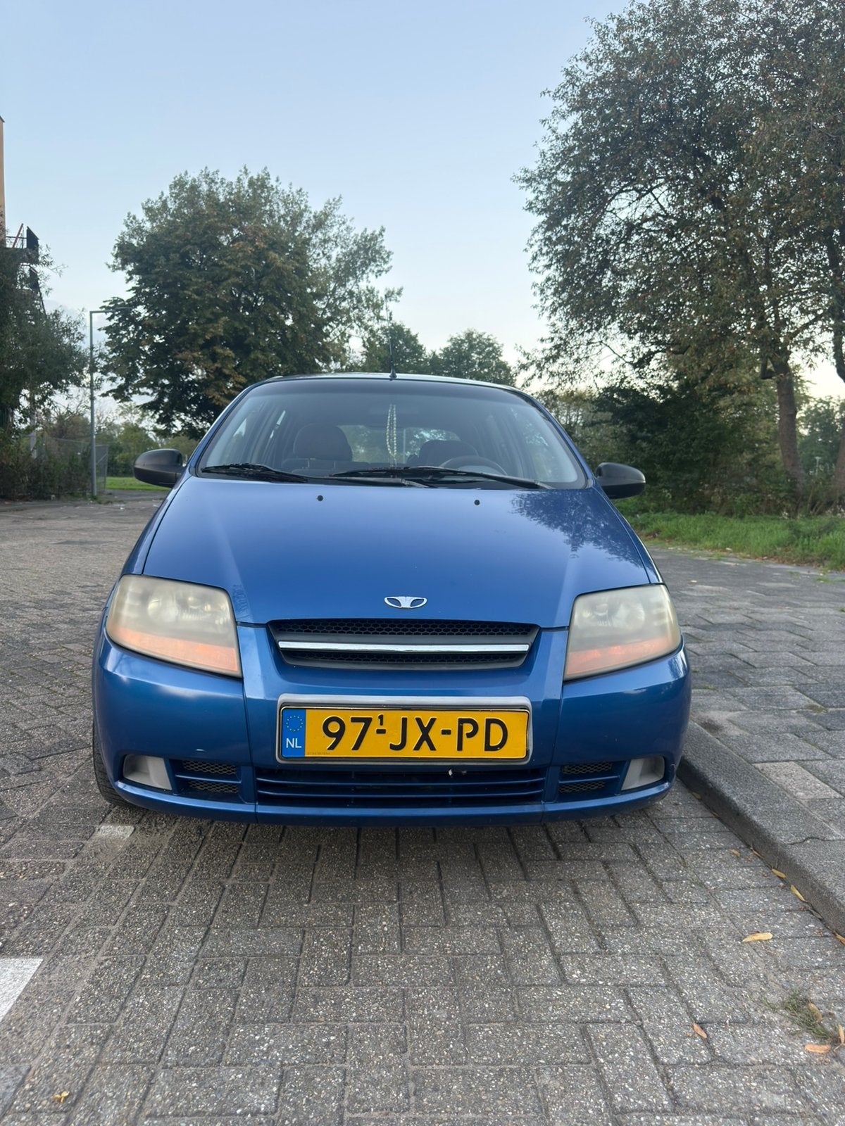 Daewoo Kalos 1.4 2003 Blauw, 40 €/maand, 4 cilinders, Origineel Nederlands, Handgeschakeld