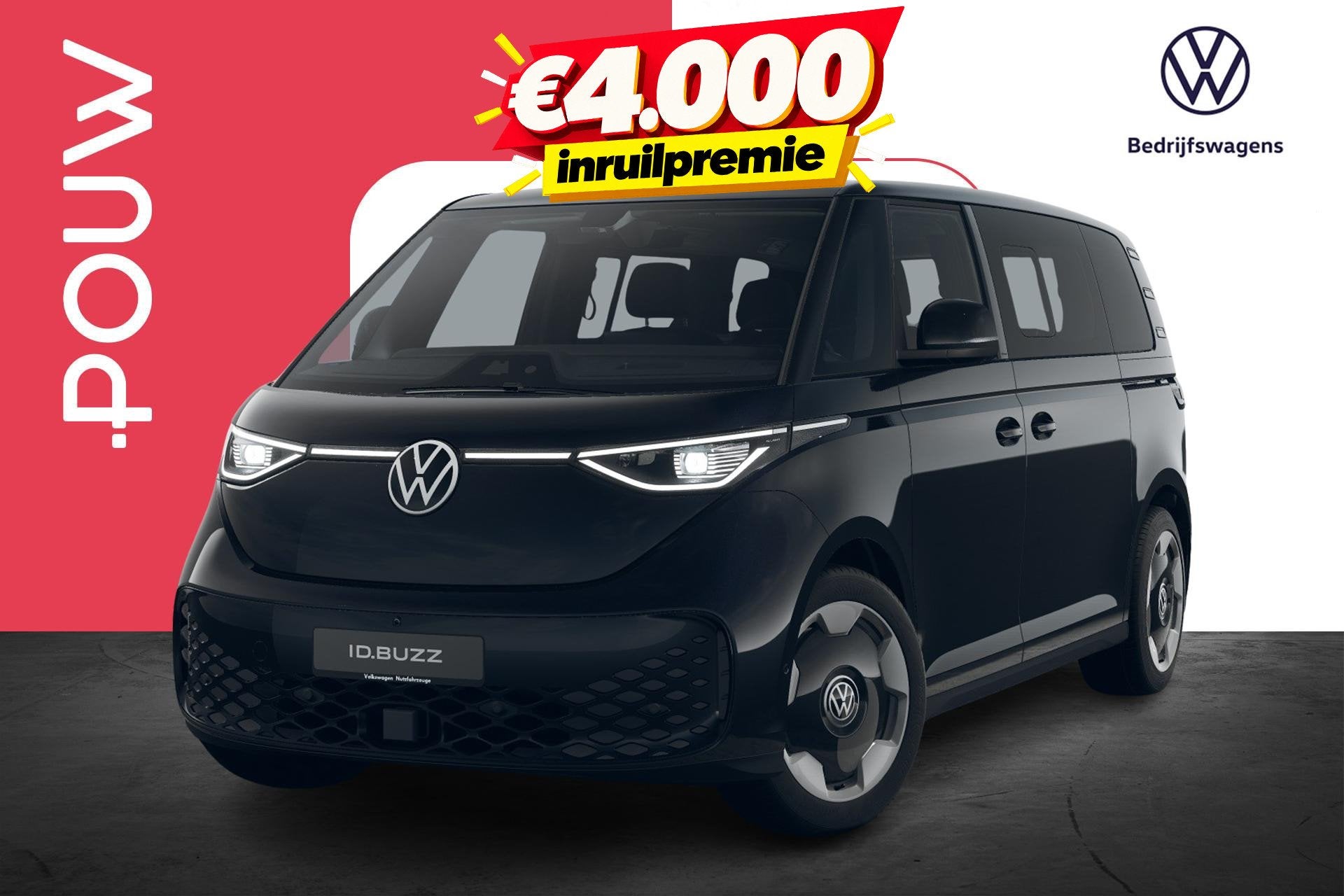 Volkswagen ID. Buzz 286pk Pro Bulli Limited Edition 86 kWh L, Auto's, 12 maanden, Achterwielaandrijving, Zwart, 7 stoelen