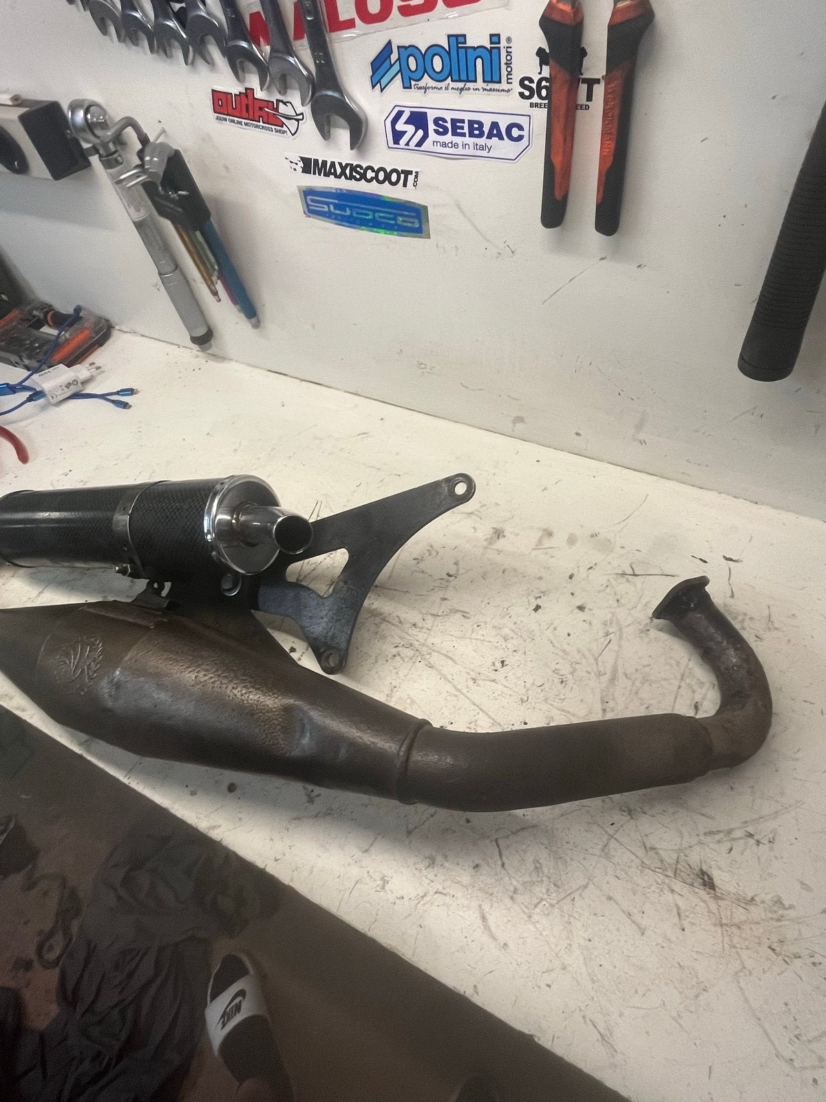 Leovince uitlaat Piaggio/Gilera 125/180cc - Zeldzaam, Ophalen of Verzenden, Gebruikt, Uitlaat, Piaggio