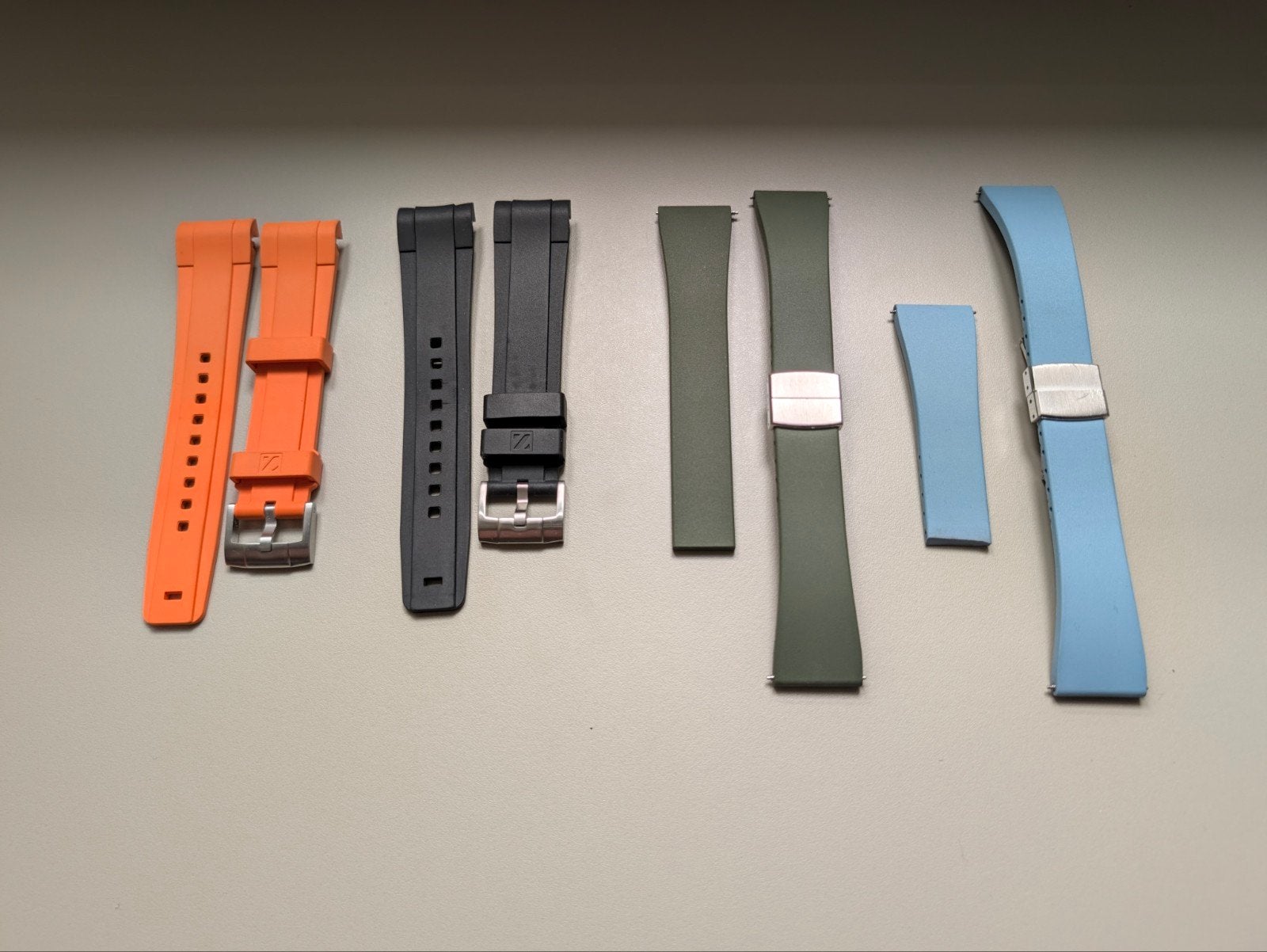 4x FKM rubber straps Tudor Pelagos 39 (Zealande & Delugs), Zwart, Ophalen of Verzenden, Zo goed als nieuw, Tudor