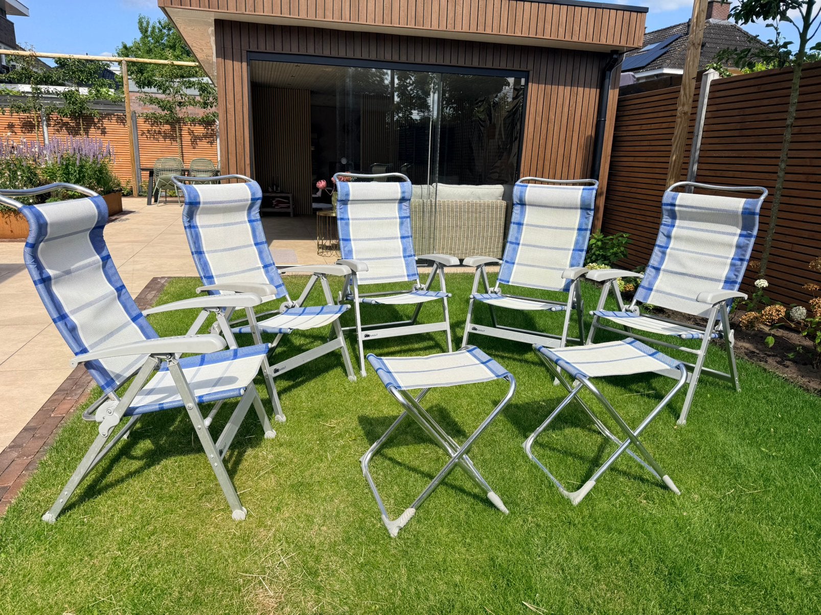 5 kampeerstoelen / camping stoelen Dukdalf, Ophalen, Zo goed als nieuw, Campingstoel