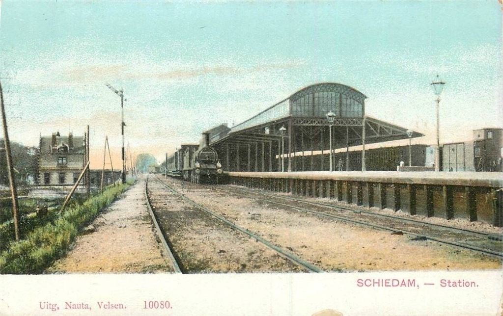 388-508-003 Schiedam Station, Verzenden, Voor 1920, Zuid-Holland