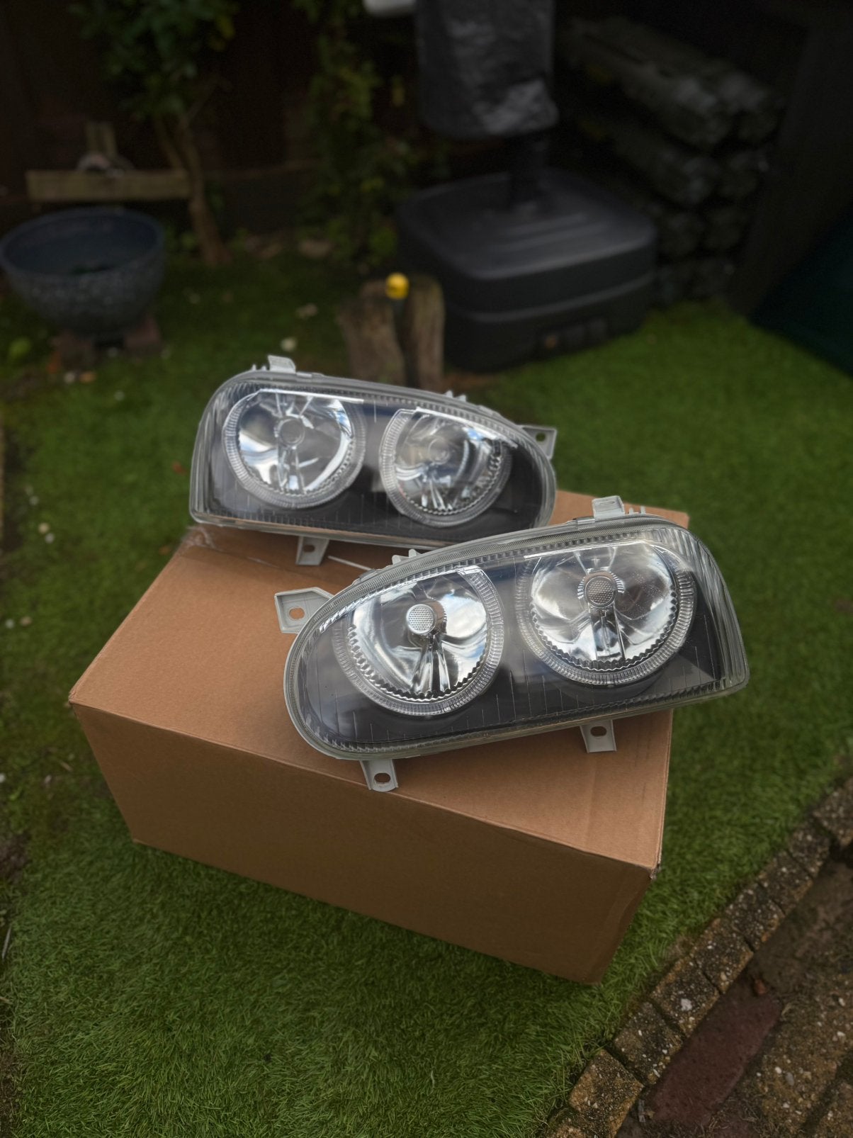 VW Golf 3 angel eyes koplampen 1991 - 1997, Auto-onderdelen, Verlichting, Ophalen, Nieuw, Volkswagen