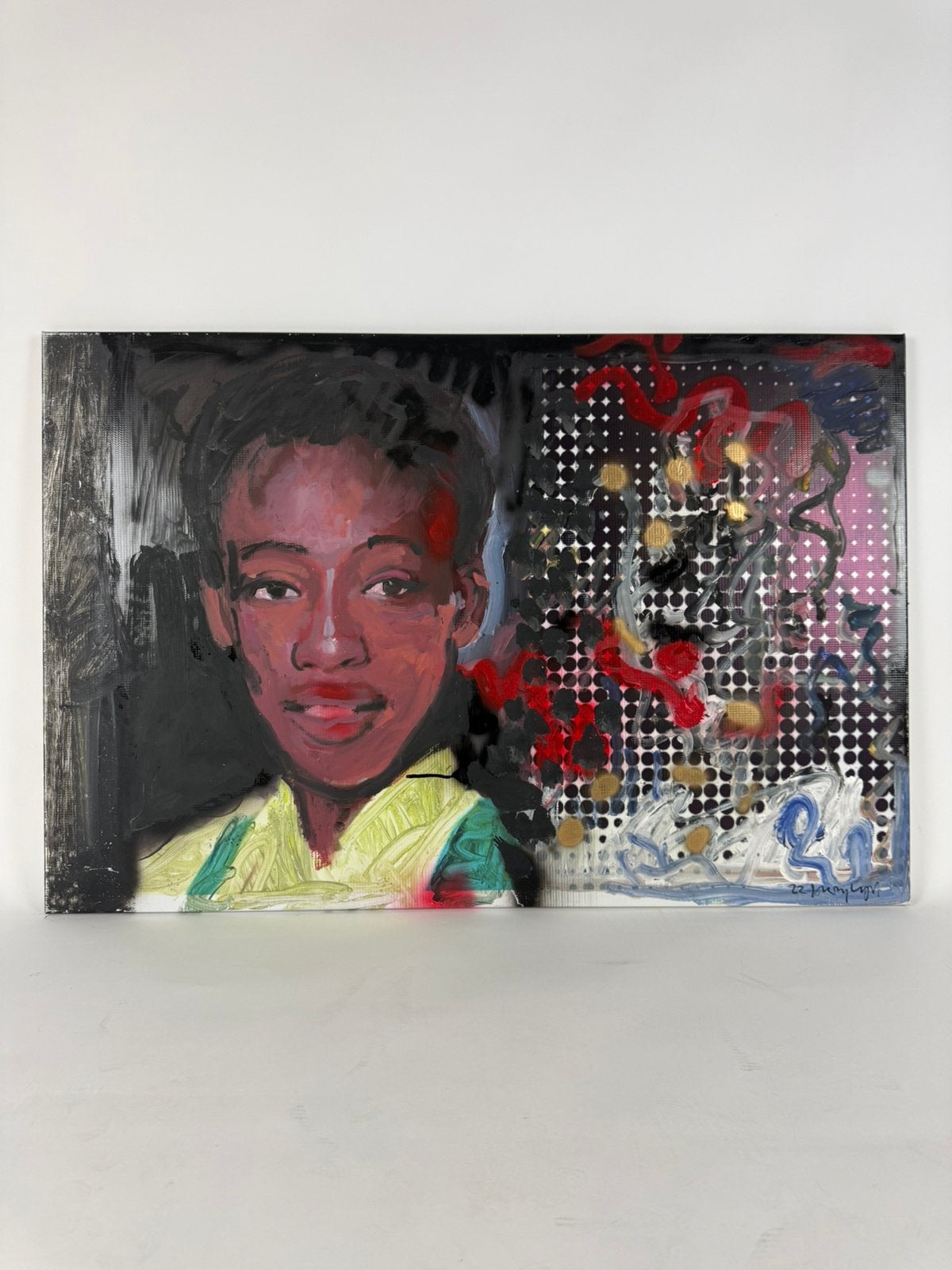 Peter Klashorst – origineel portret uit 2022, Antiek en Kunst, Kunst | Schilderijen | Modern, Ophalen, Hout, Handgeschilderd, Gemengde techniek