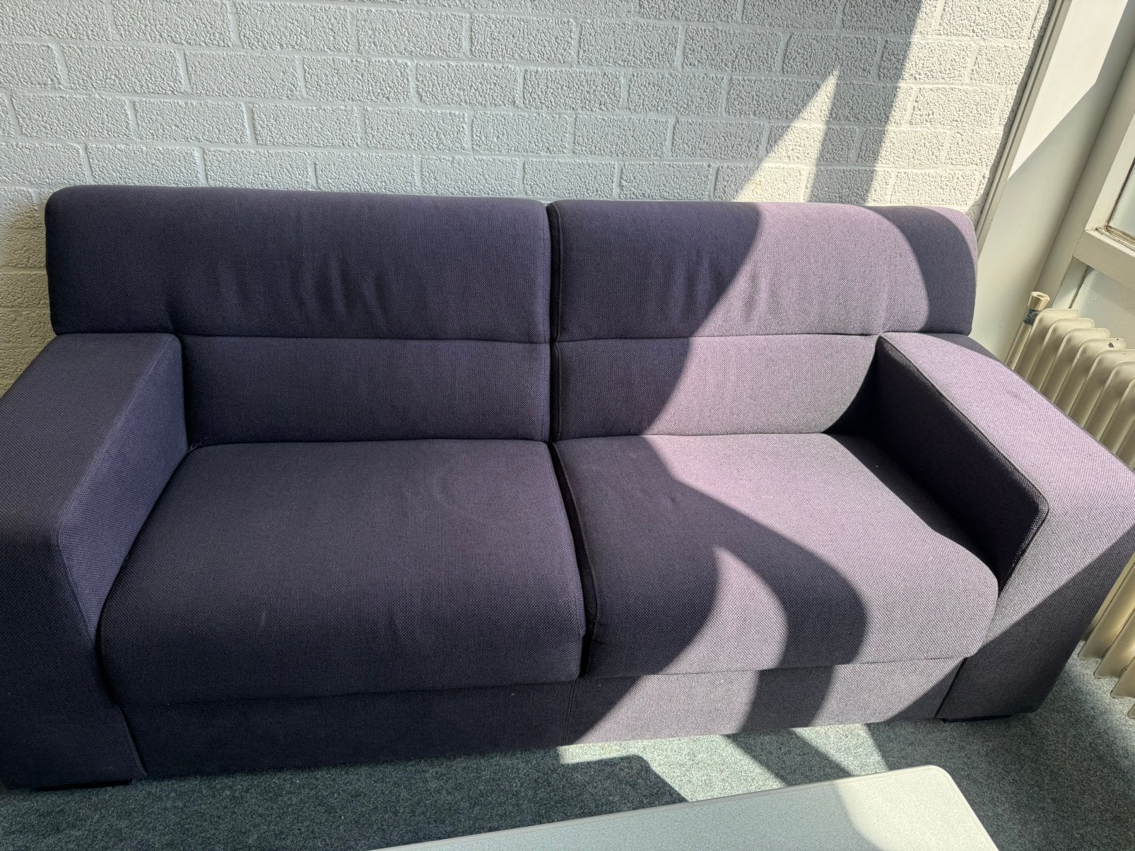 Bankstel grijs/ paars, Ophalen, Gebruikt, 75 tot 100 cm