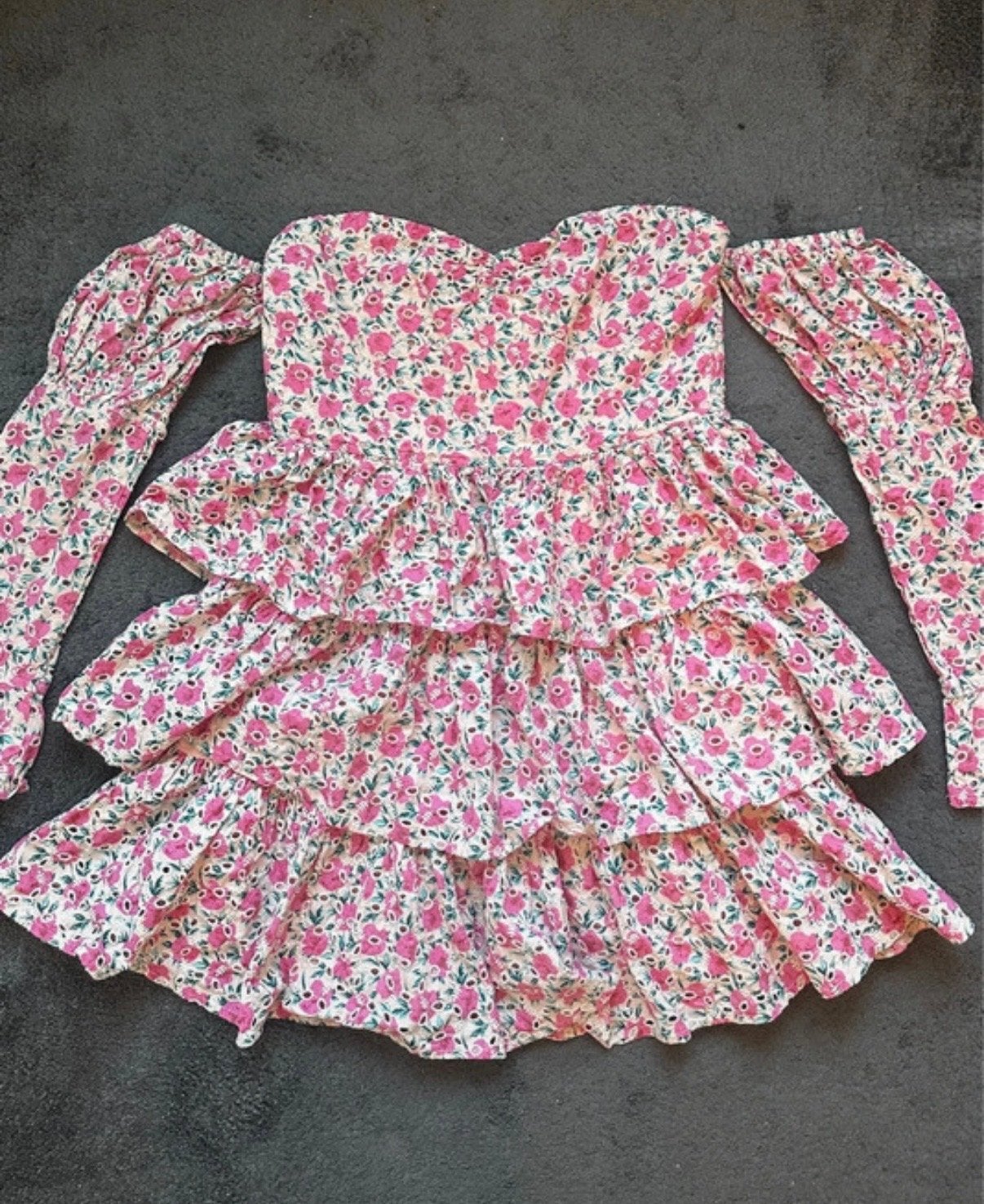 Loavies Jurk Bloemenprint XL (valt als L/M), Kleding | Dames, Jurken, Ophalen of Verzenden, Nieuw, Maat 38/40 (M), Roze