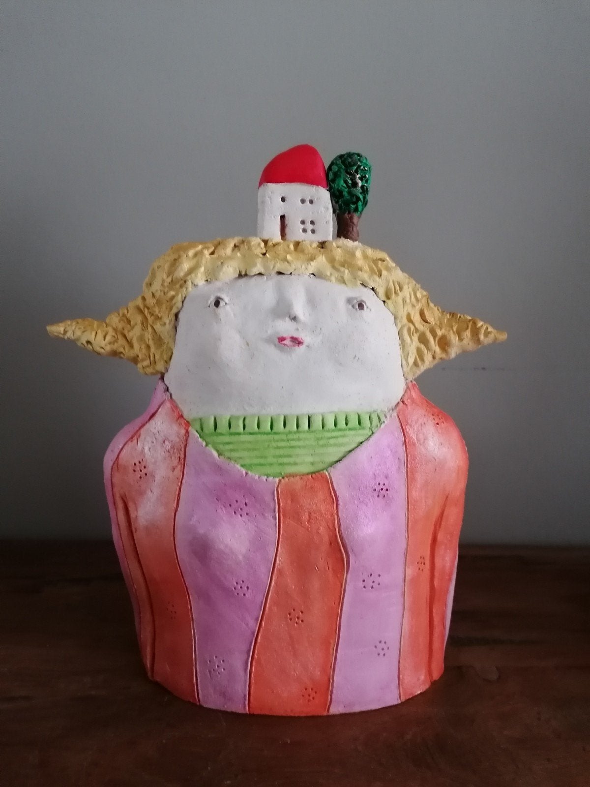 Beeld keramiek handgemaakt fantasiebeeld, Ophalen of Verzenden, Nieuw, Fantasy