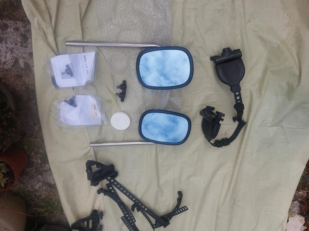Caravan spiegels met 2x Davit en extra onderdelen, Caravans en Kamperen, Ophalen, Gebruikt