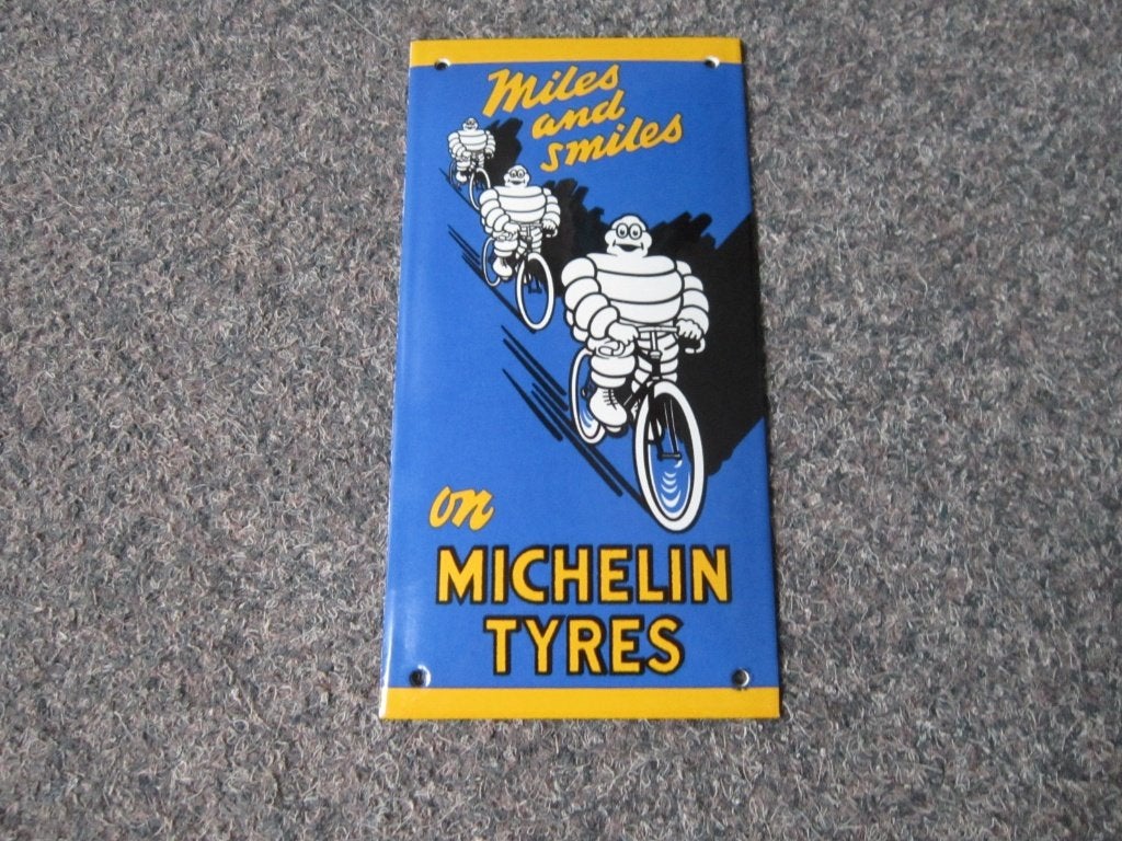 MICHELIN EMAILLE RECLAMEBORD, Ophalen, Zo goed als nieuw, Reclamebord