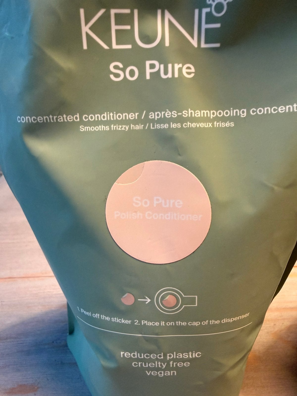 Keune  So pure polisch conditioner 1000 ml, Ophalen of Verzenden, Zo goed als nieuw, Shampoo of Conditioner