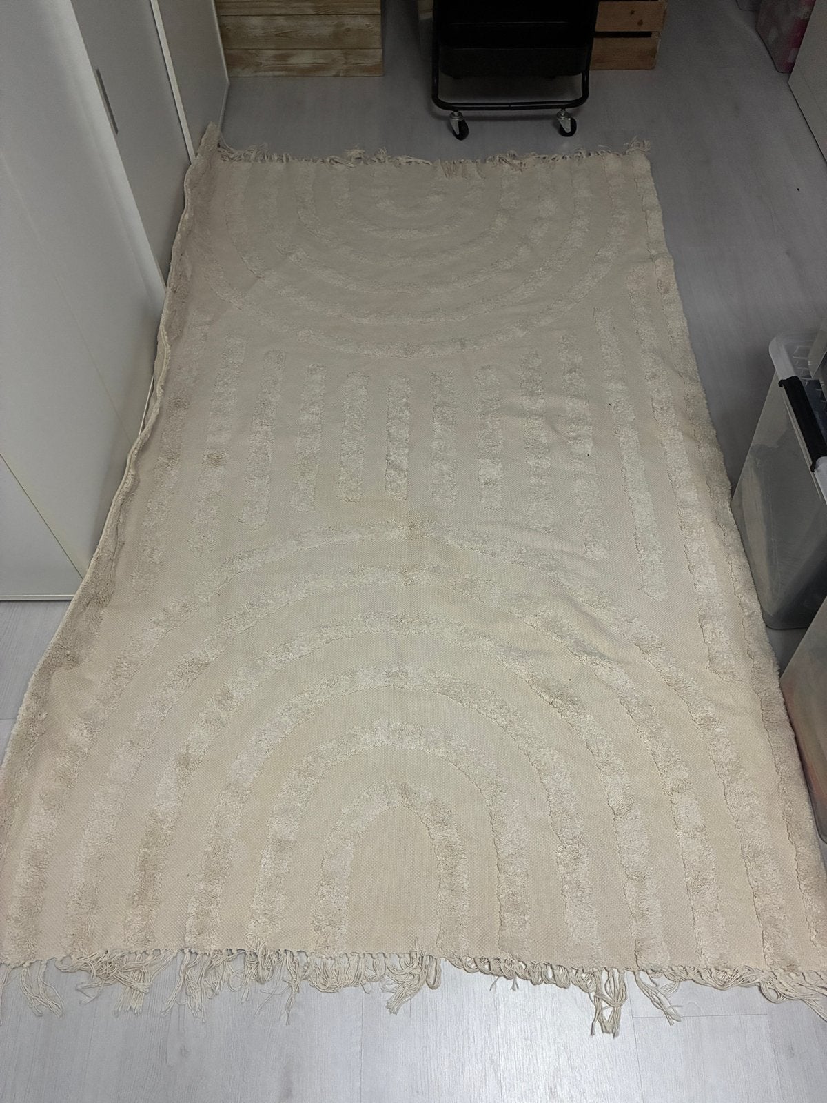 JYSK Tretorn Vloerkleed 140x200 cm Crème Zo goed als nieuw, 100 tot 150 cm, Ophalen of Verzenden, Zo goed als nieuw, Crème