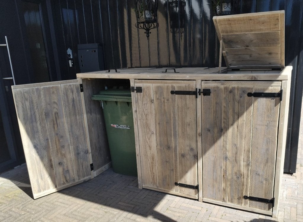 Kliko ombouw vuilnisbak kast tuinkast voor 3 afvalbakken, Ophalen, Nieuw, Hout, Containerberging